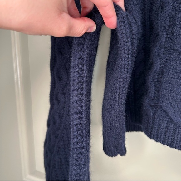 NWT Reformation The Collection Adela Regenerative Wool Cable Sweater Navy small - Picture 10 of 15